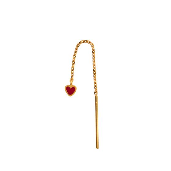 Stine Dangling Love Heart 1364 Burgundy - Stine A Øreringe