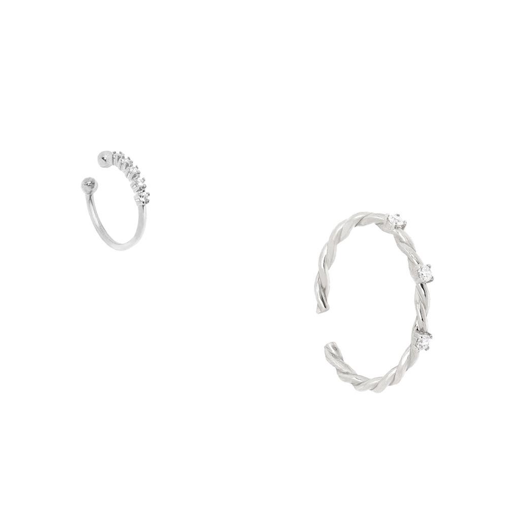 Twistyquintet Earcuff Ørering Fingerring Pak Sterling Sølv Spar - Szhirley Øreringe