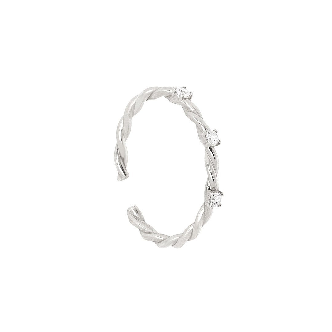 Oversize Cuff Ørering Fingerring Twisty Onesize Regulerbar Størrelse Sterling Sølv - Szhirley Øreringe
