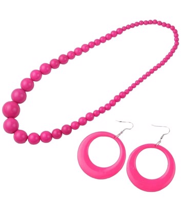 Pink Halskæde Med Plastperler Miss Stina - Halskæder
