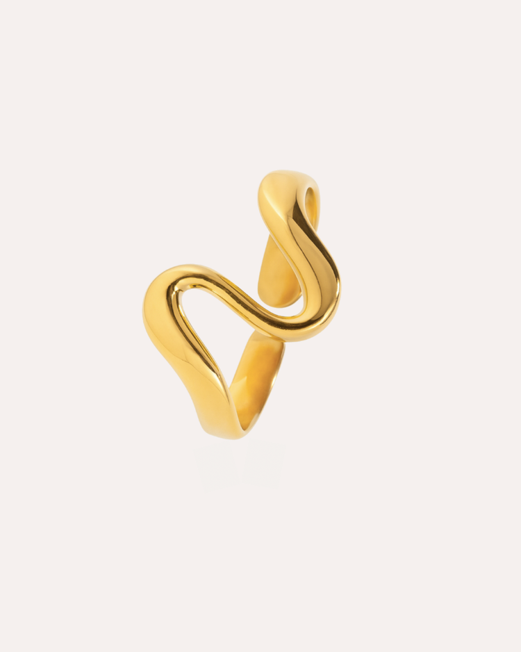 Wave Ring Forgyldt - Khaai Studio Fingerringe