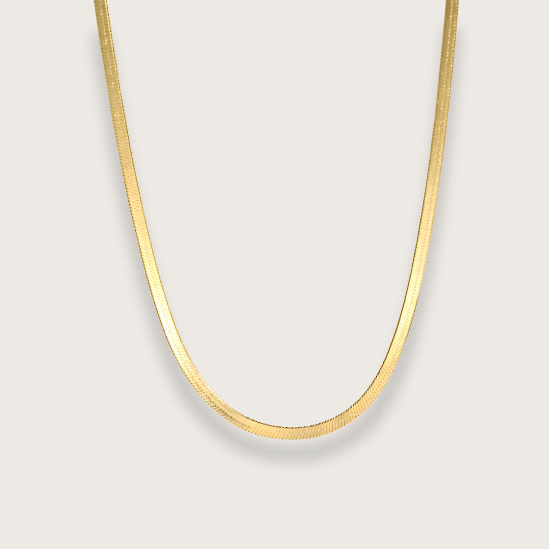 Zo Flat Snake Chain Halskæde 3mm Guldbelagt - Chant Du Matin Halskæder