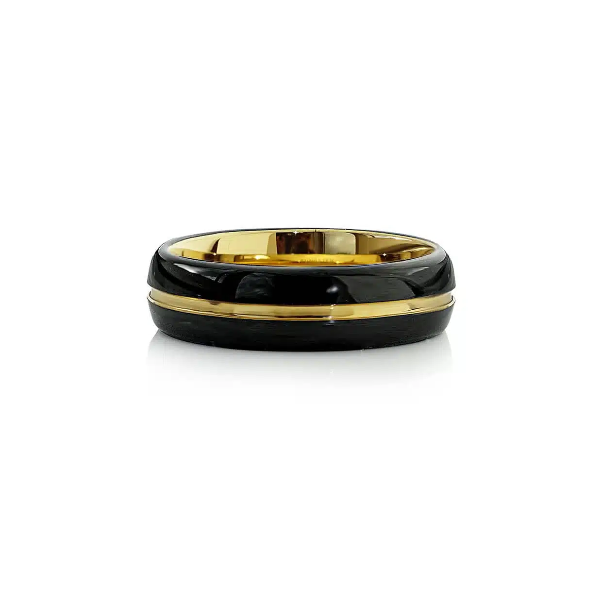Sort Tungsten Ring & Guld Bred - Abelstedt Fingerringe