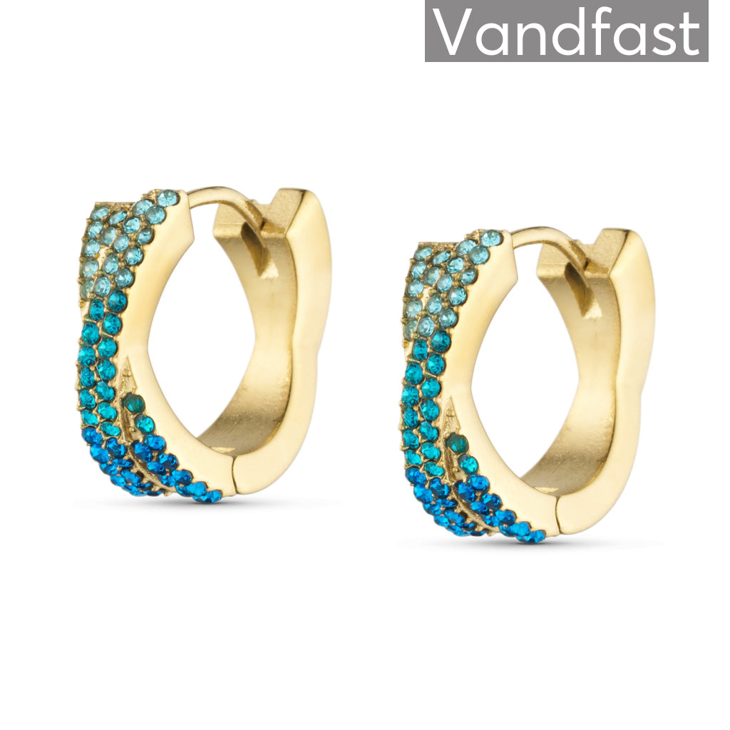 Annebrauner Alma Zirconia Blue Mix Big 18k Guldbelagt - Bella Øreringe  - 2006923472038