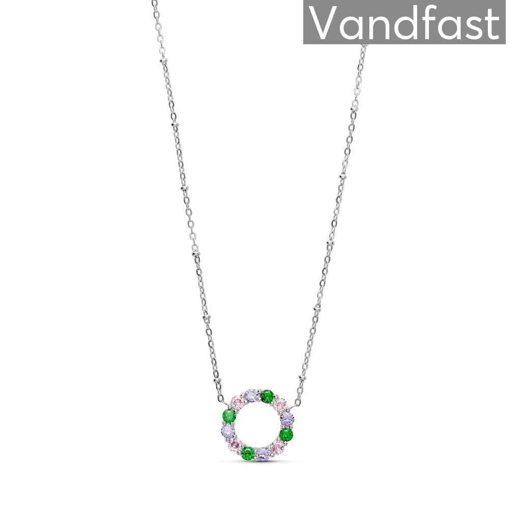 Pink Annebrauner Big Green Circle Halskæde - Bi Halskæder  - 2006301397151