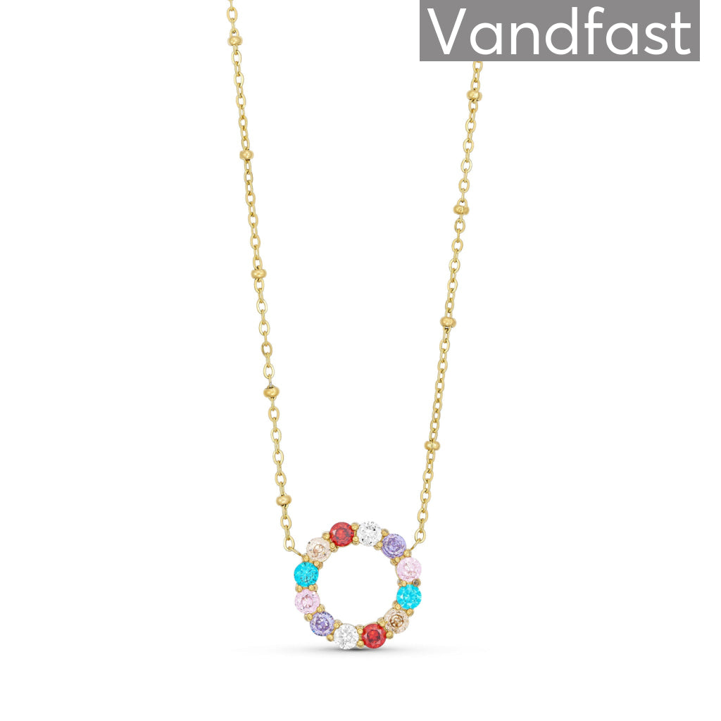 Annebrauner Big Multicolor Circle Halskæde 18k Guldbelagt - Bi Halskæder  - 2003177183390