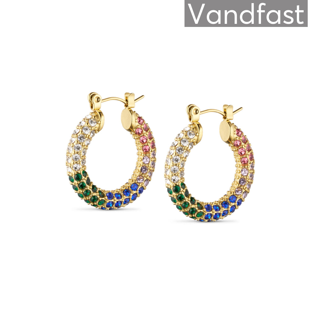 Annebrauner Big Sparkling Party Multicolor 18k Guldbelagt - Bella Øreringe  - 2002850005158