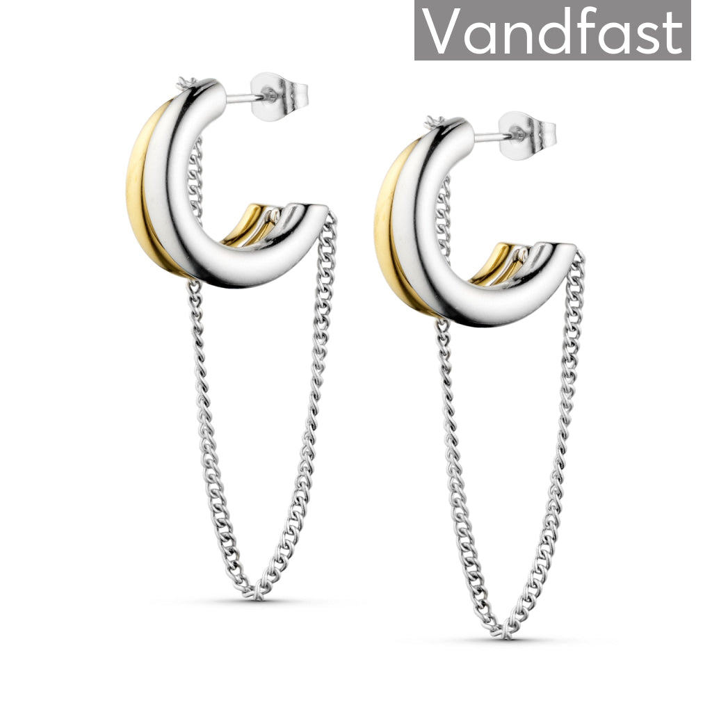 Annebrauner Chunky Mix Chain Ørering 18k Guldbelagt - Bella Øreringe  - 2004733299876