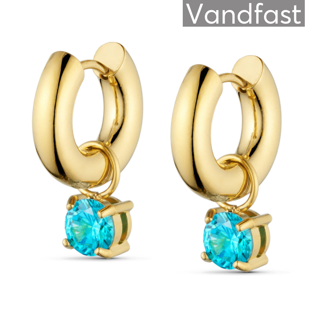 Annebrauner Creole Blue Zirconia 18k Guldbelagt - Bella Øreringe  - 2006833390750