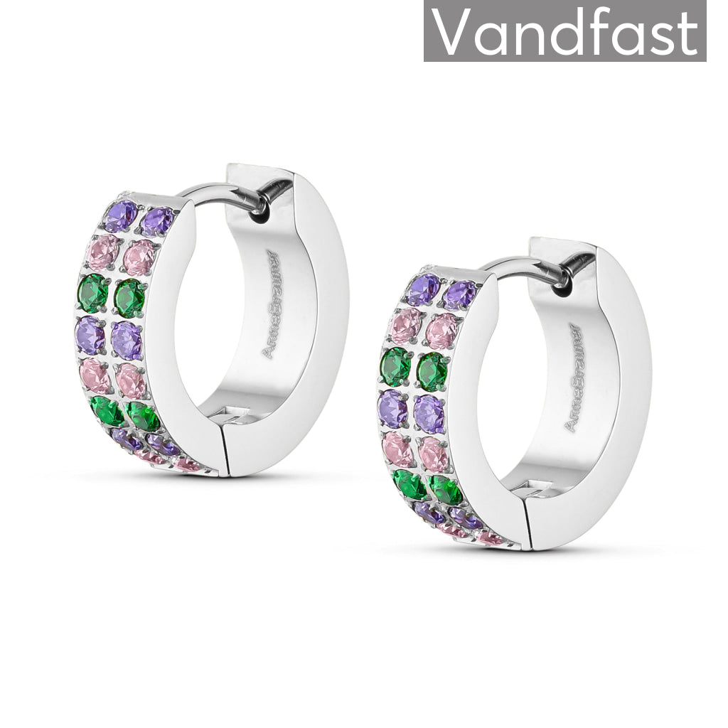 Pink Annebrauner Creole Double Line Green Mix - Bi Øreringe  - 2002895844514
