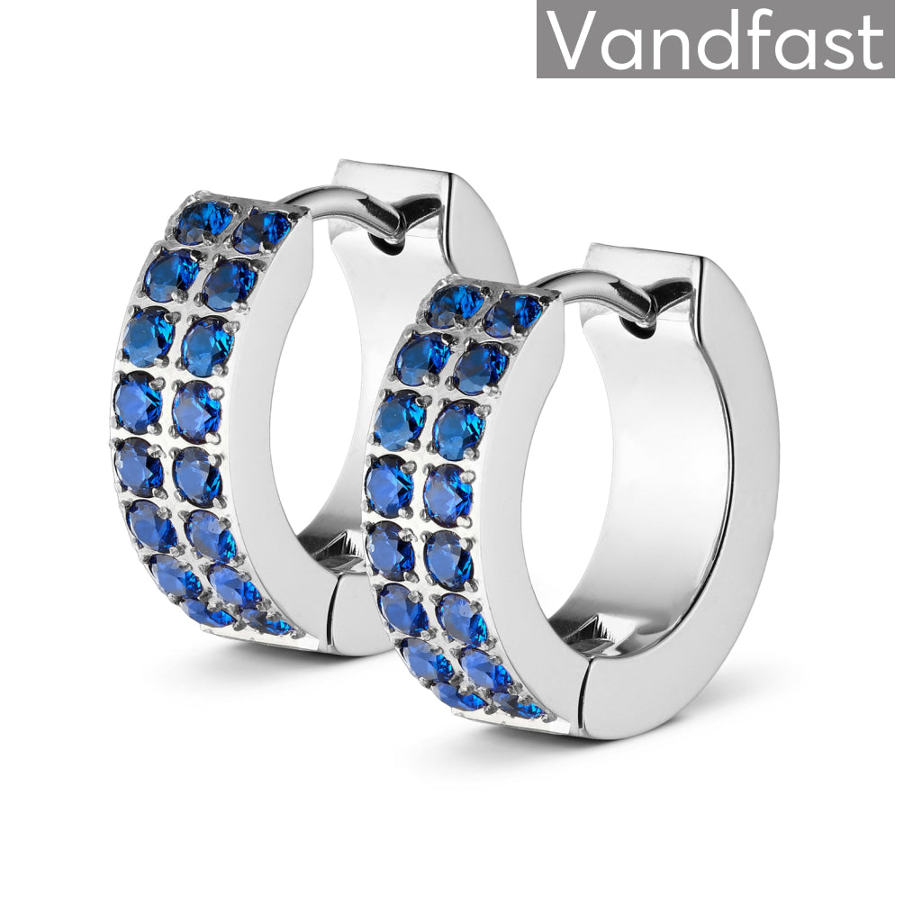 Annebrauner Creole Double Line Sapphire - Cab Øreringe  - 2000305810593