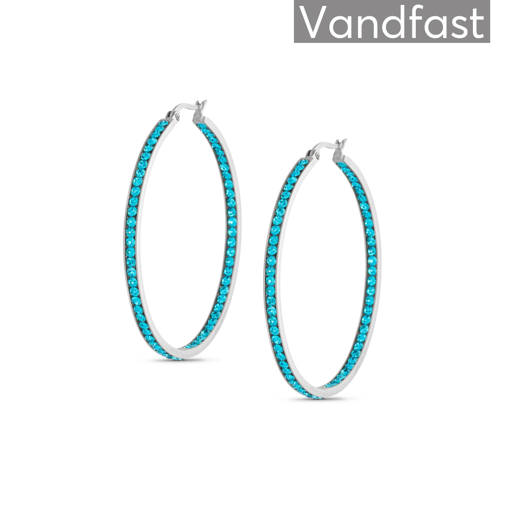 Annebrauner Creole Thin Big Blue Topaz - Bi Øreringe  - 2001995164836
