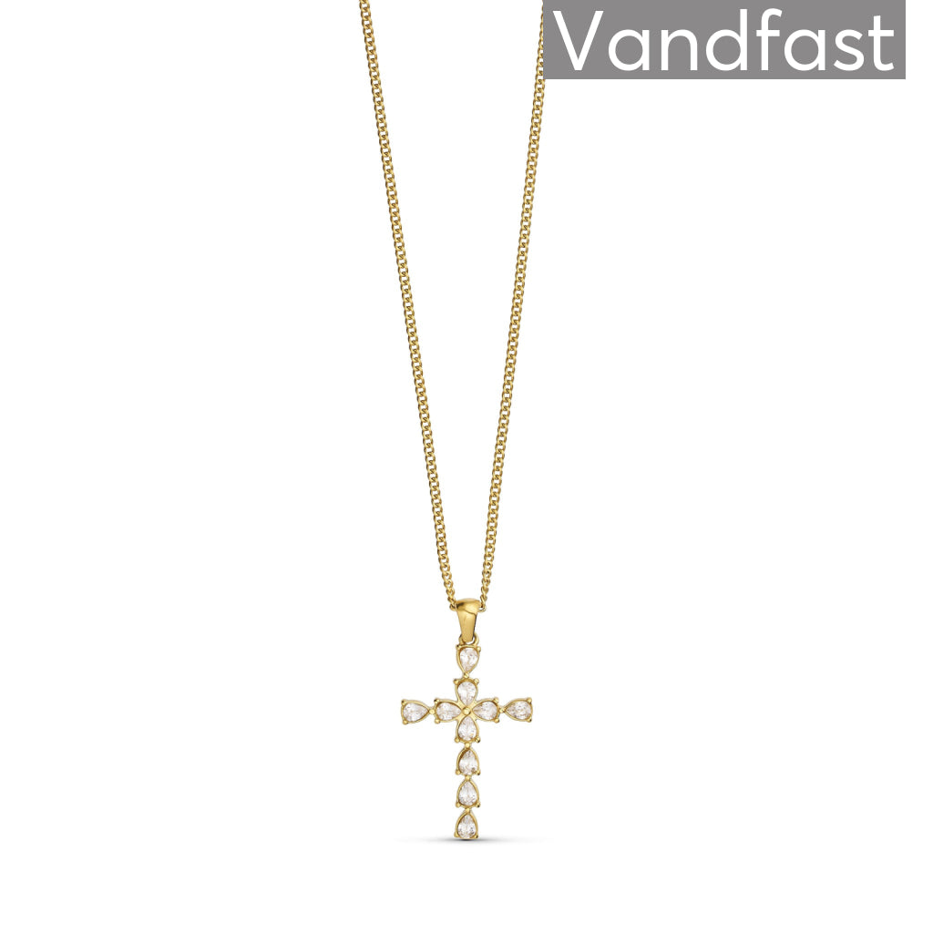 Annebrauner Lucia Cross Halskæde 18k Guldbelagt - Bella Halskæder  - 2008018384035