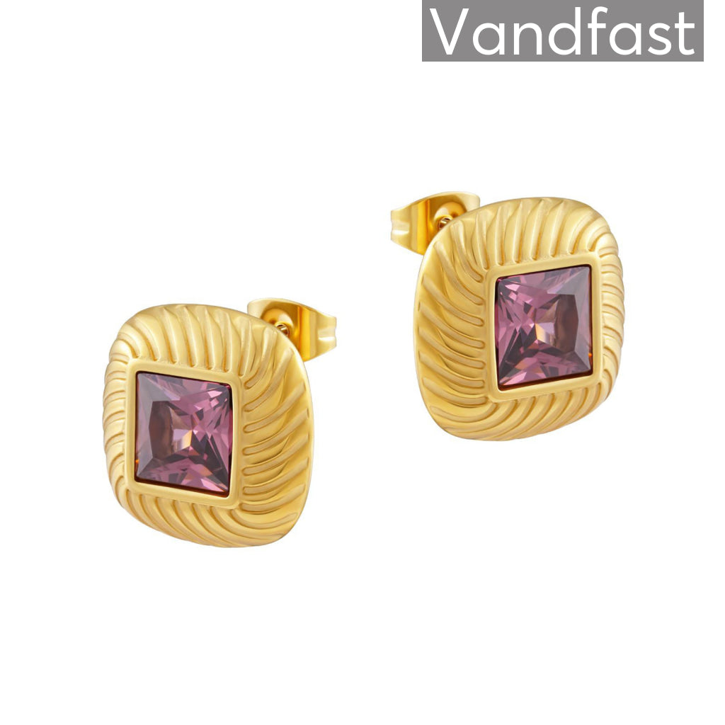 Annebrauner Milano Rhodolite 18k Guldbelagt - Cab Øreringe - 2007921073319