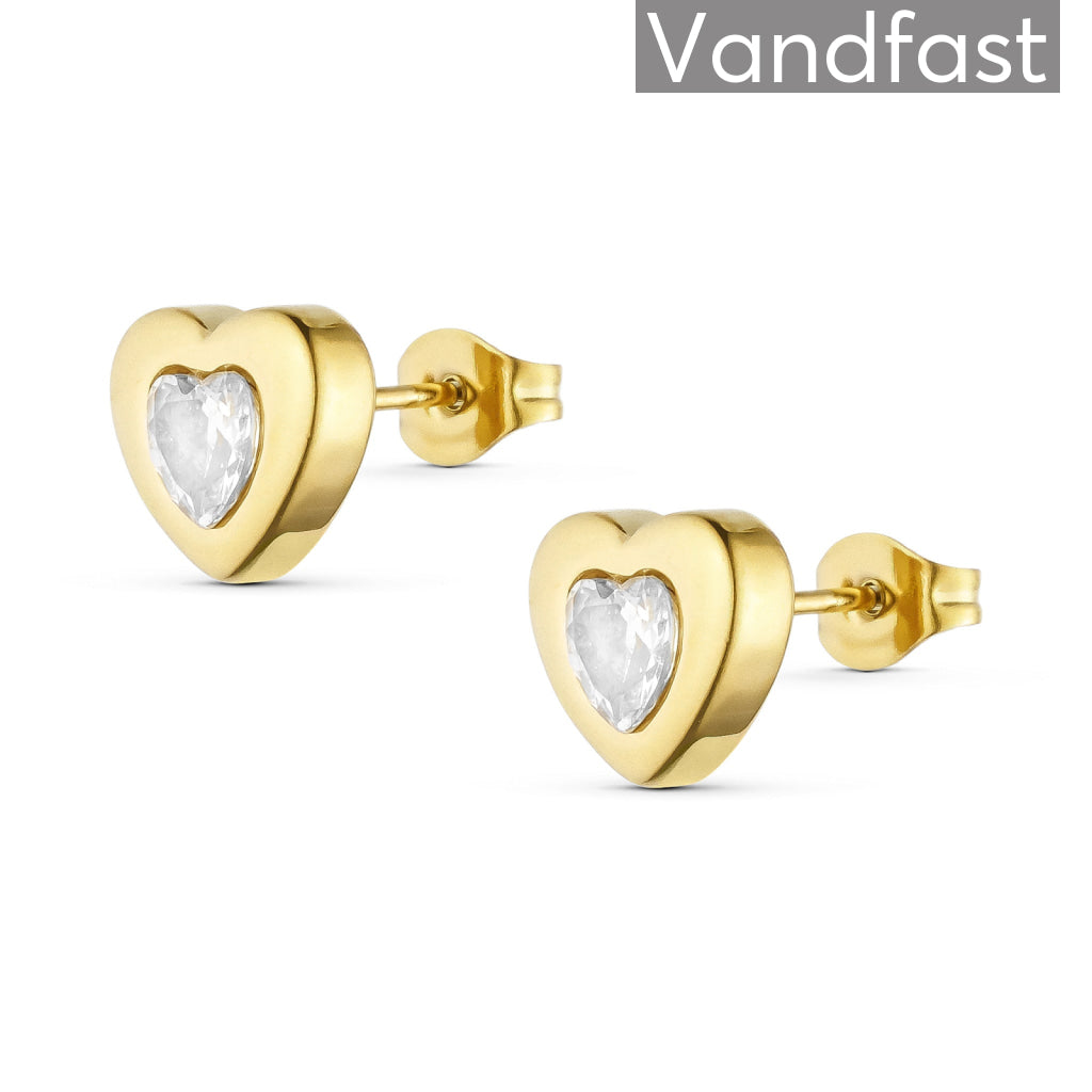 Annebrauner Palermo Heart Zirconia 18k Guldbelagt - Bella Øreringe  - 2007148915874