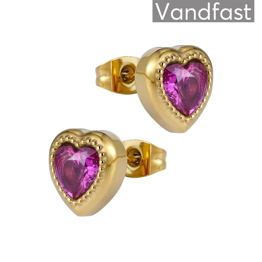 Annebrauner Passion Heart Rose 18k Guldbelagt - Cab Øreringe - 2003686843556