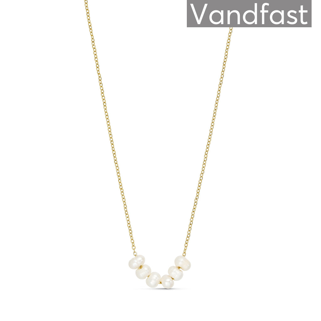 Annebrauner Pearl Line Halskæde 18k Guldbelagt - Bella Halskæder  - 2008148406430