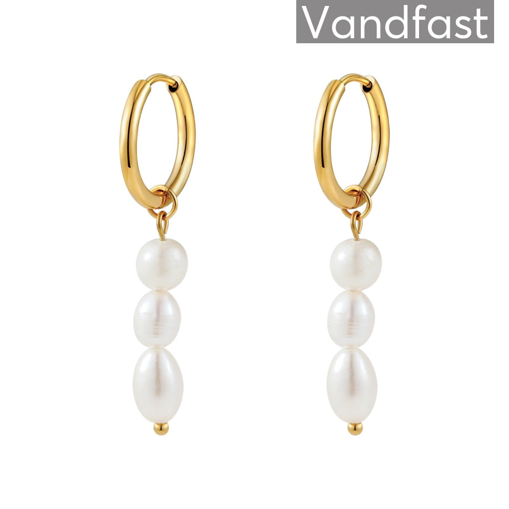 Annebrauner Pearl Triple Creole 18k Guldbelagt - Cab Øreringe  - 2008544110757