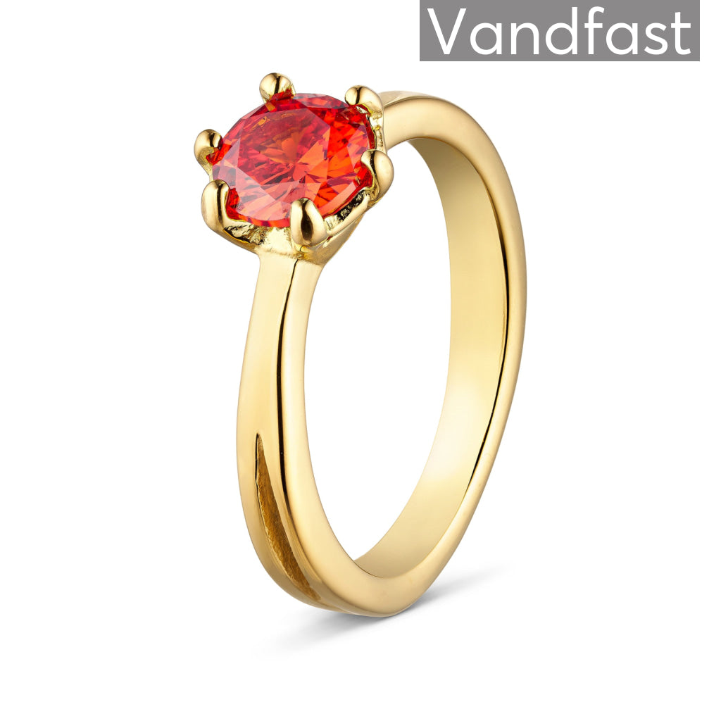 Annebrauner Princess Orange Ring 18k Guldbelagt - Cab Fingerringe  - 2008510057635