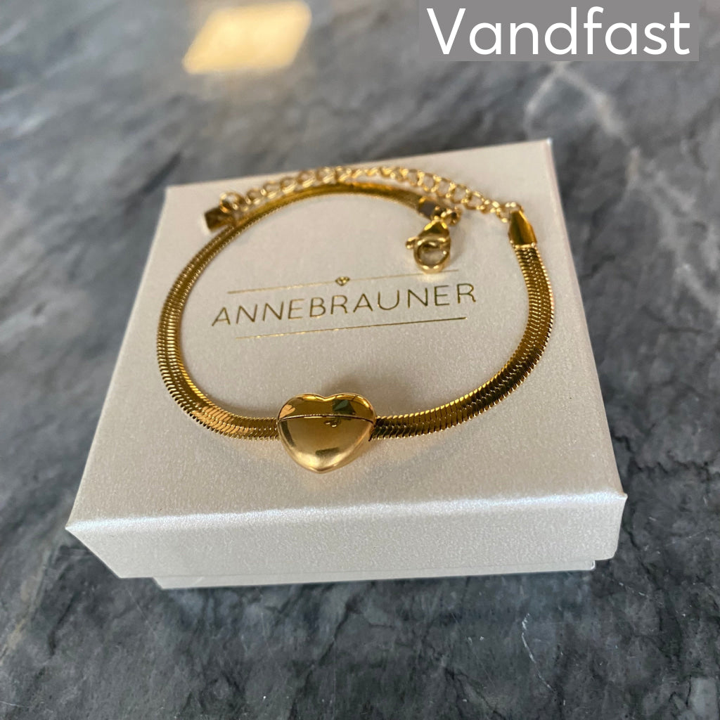 Annebrauner Snake Heart Armbånd 18k Guldbelagt - Bella Armbånd  - 2008381781158
