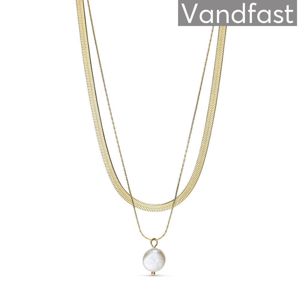 Annebrauner Snake Pearl Halskæde 18k Guldbelagt - Bella Halskæder  - 2005794972838