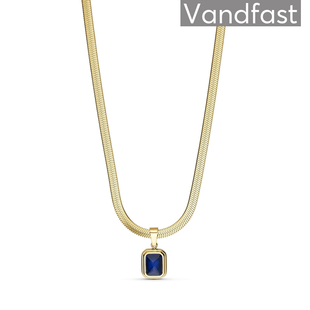 Annebrauner Snake Pendant Sapphire Halskæde 18k Guldbelagt - Bella Halskæder  - 2008635717797