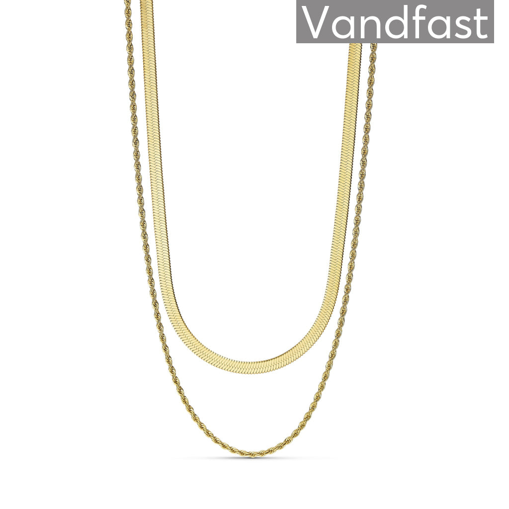 Annebrauner Snake Swirl Mix Halskæde 18k Guldbelagt - Bella Halskæder  - 2001657685150