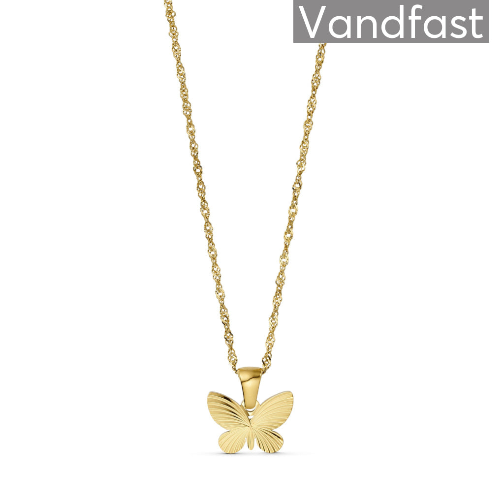 Annebrauner Sun Butterfly Halskæde 18k Guldbelagt - Bella Halskæder  - 2009345027237
