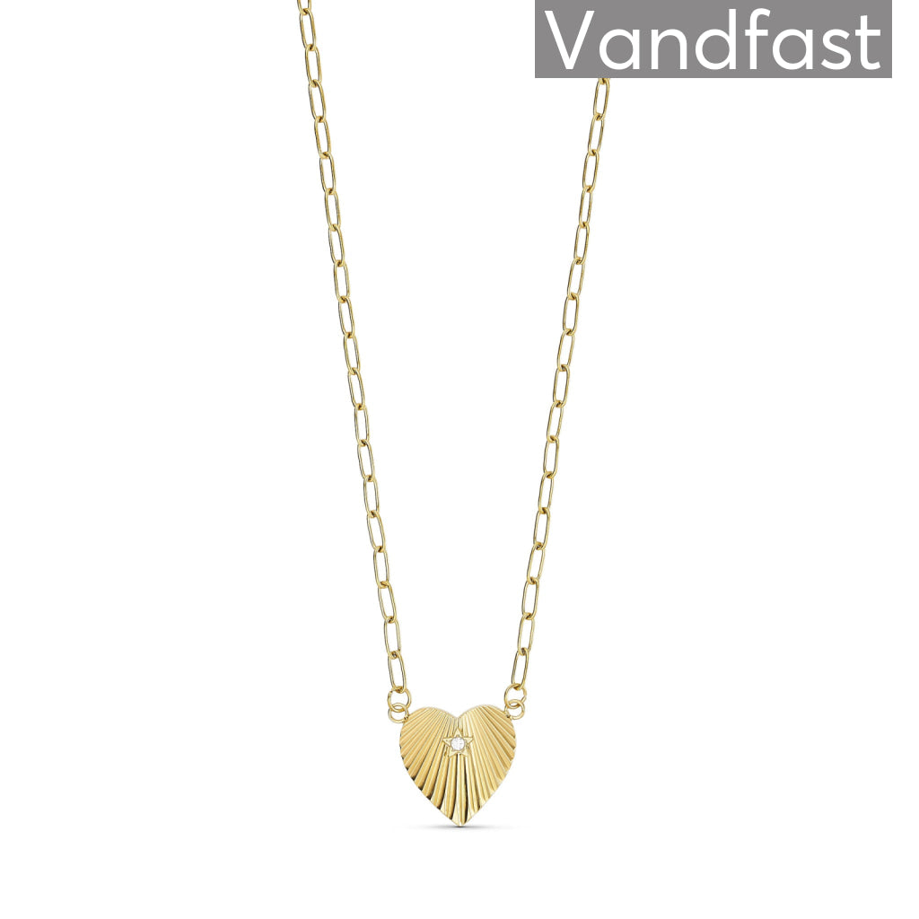Annebrauner Sun Heart Zirconia Halskæde 18k Guldbelagt - Bella Halskæder  - 2007605374114