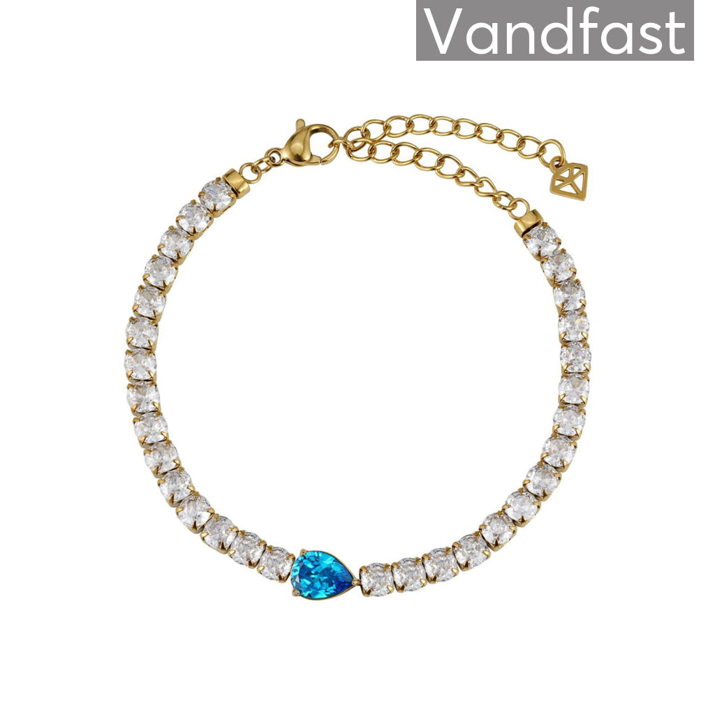 Annebrauner Tennis Paris Blue Topaz Armbånd 18k Guldbelagt - Cab Armbånd  - 2001245955238