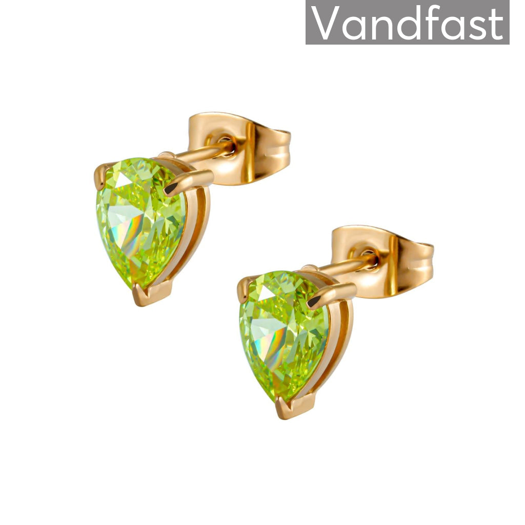 Grøn Annebrauner Waterdrop Apple Green 18k Guldbelagt - Cab Øreringe  - 2007410245791