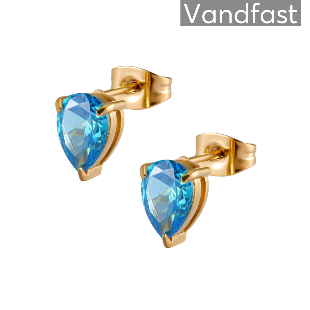 Annebrauner Waterdrop Blue Topaz 18k Guldbelagt - Cab Øreringe  - 2002672458910