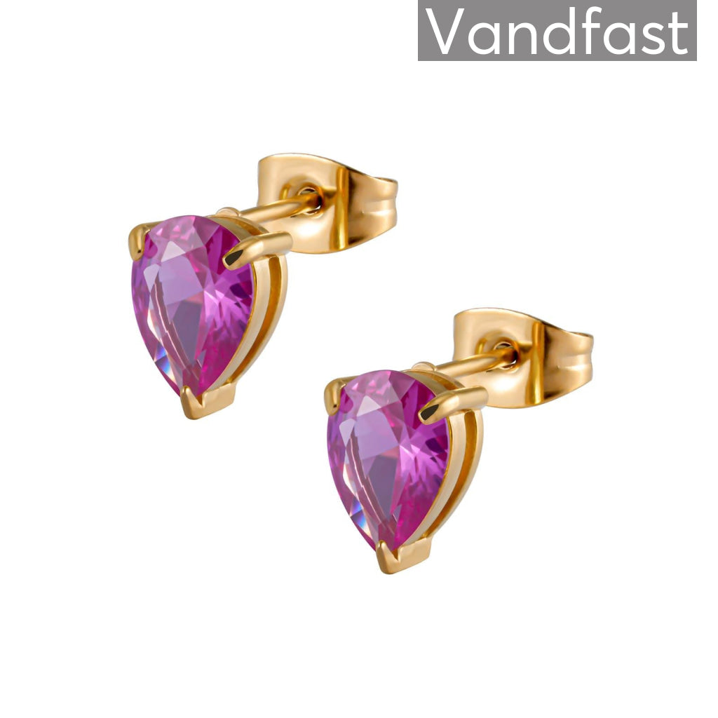 Annebrauner Waterdrop Rose 18k Guldbelagt - Cab Øreringe  - 2001539341471