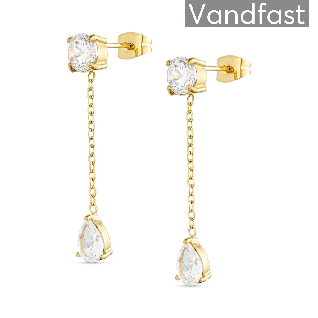 Annebrauner Zirconia Chain 18k Guldbelagt - Bella Øreringe  - 2000177462432
