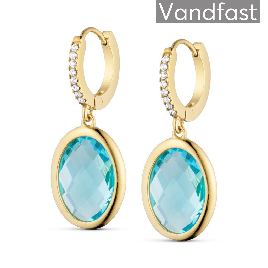 Annebrauner Zirconia Imperial Aqua Blue 18k Guldbelagt - Bella Øreringe  - 2005610488994