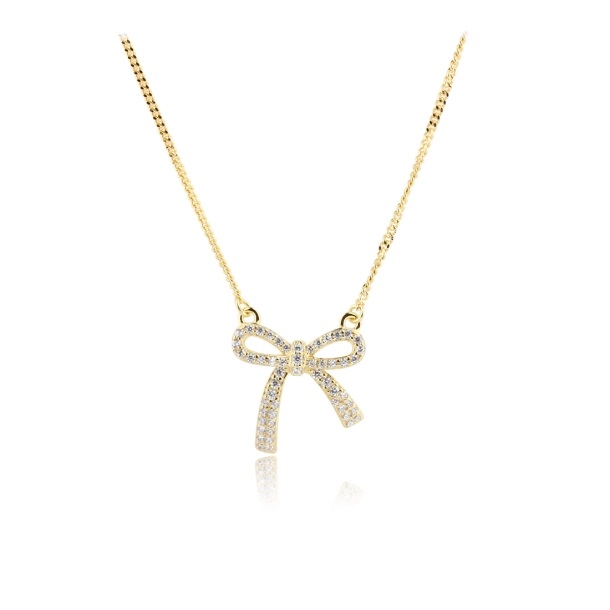 Aqua Dulce Elegant Bow Halskæde 5817 - Aqua Dulce Halskæder