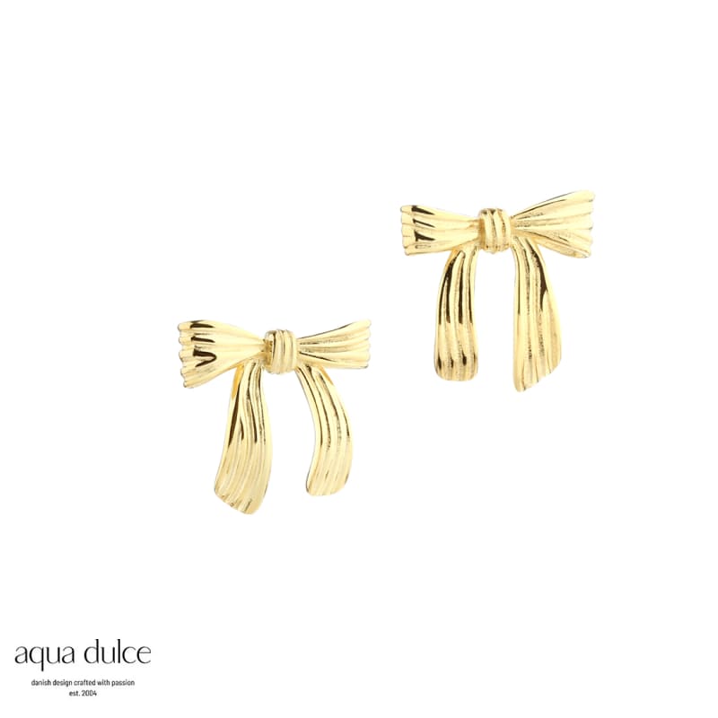 Pretty Bow Gold - Aqua Dulce Øreringe  - 5740013858131