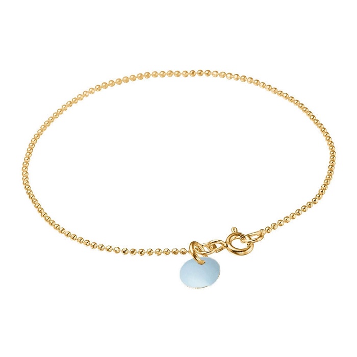 Enamel Ball Chain Icy Blue Armbånd B16gicyblue - Armbånd