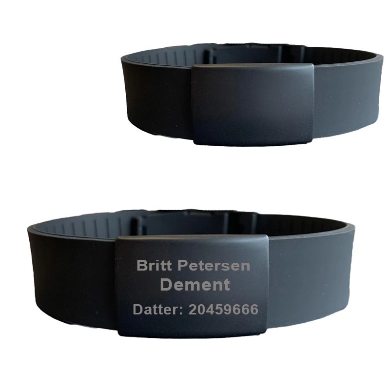 Sort Besafe Inkl Plade - Dahls Gravering Armbånd  - 2001100000813