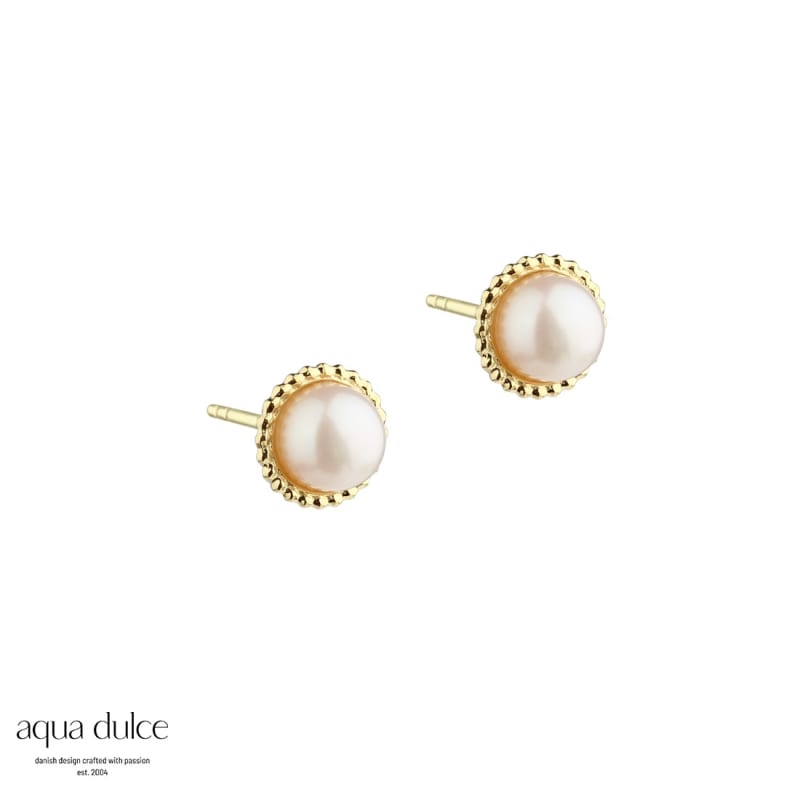 Simple Tina Earstud Golden - Aqua Dulce Ørestikkere  - 5740013855130