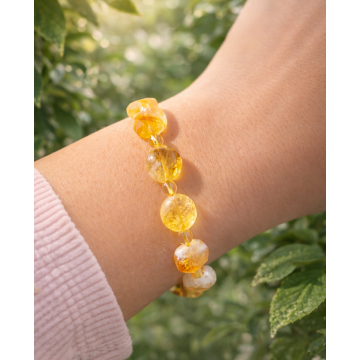 Citrin Armbånd Facetslebet Citrin Godkarmashop - Godkarmashop Armbånd