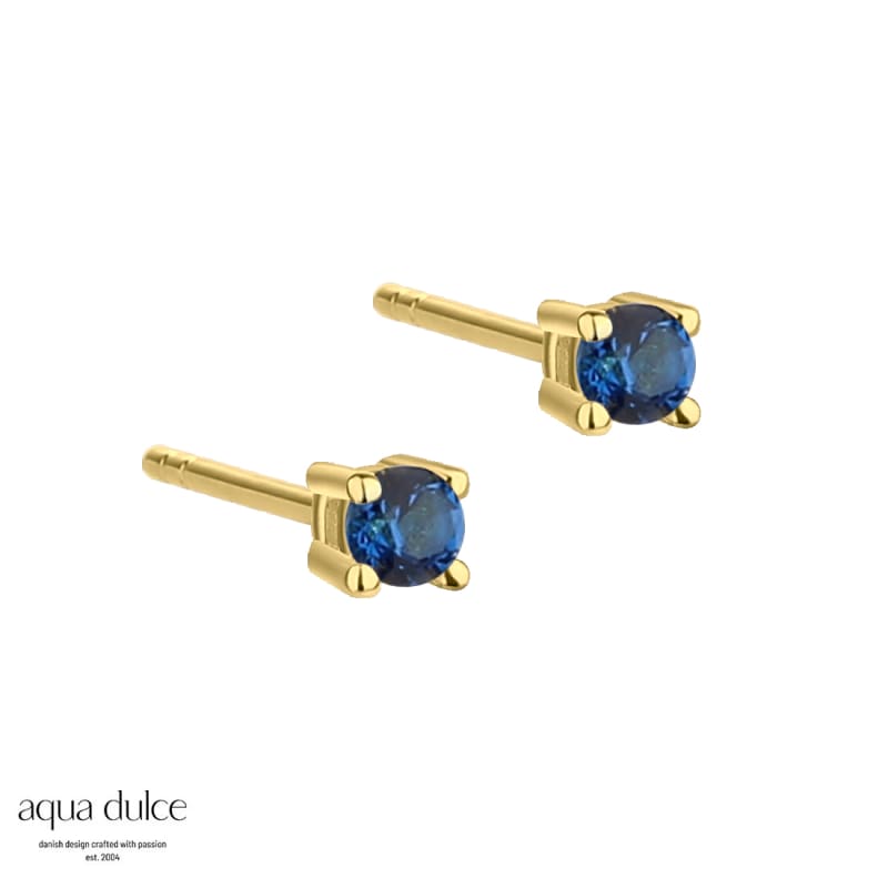 Mini Kaya Dark Blue Golden - Aqua Dulce Øreringe  - 5740013851712