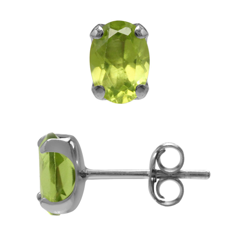 Ørestikker Med Peridot 7x5mm Sæt - Ørestikkere
