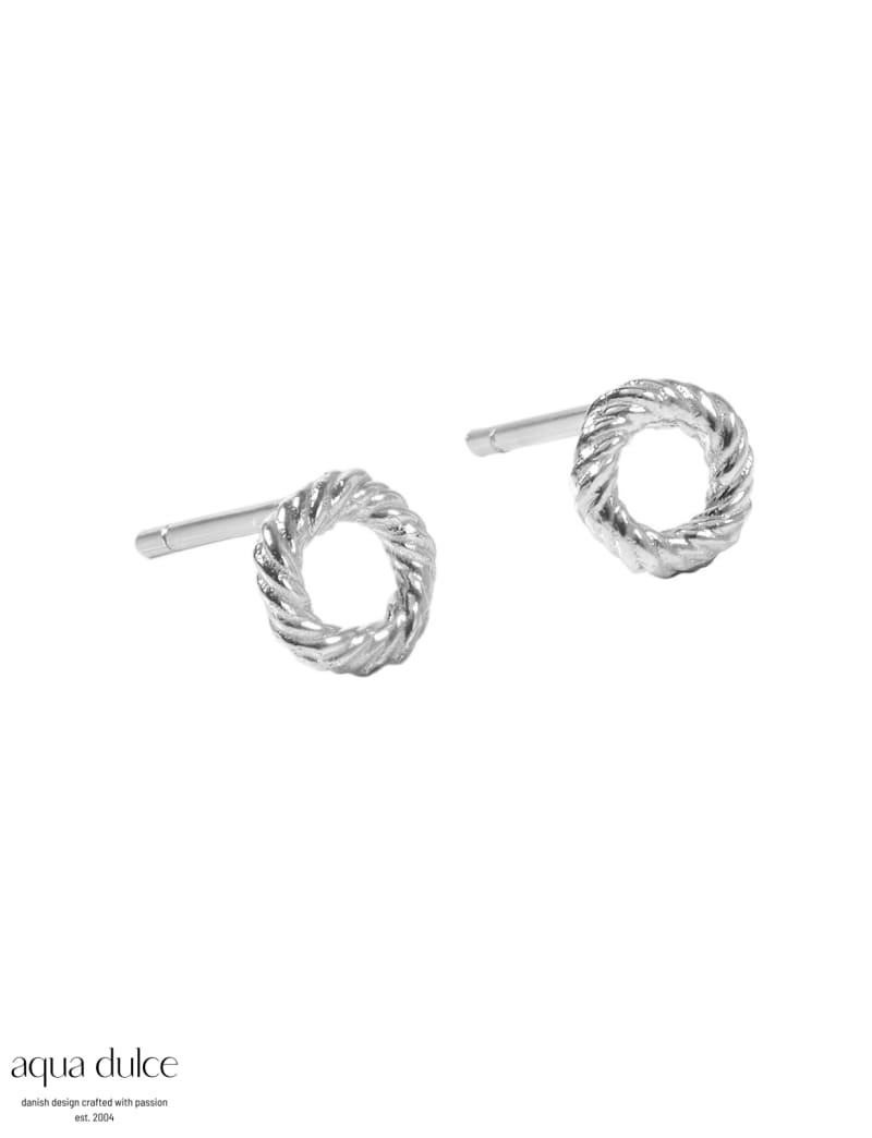 Twisted Earstud Silver - Aqua Dulce Øreringe  - 5740013860233