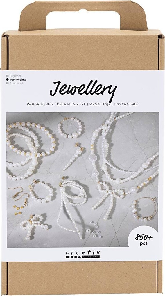 Hvid Diy Mix Smykker Halskæder Armbånd øreringe Forgyldt Perlemor 1pk - Creativ Company Halskæder  - 5712854721943