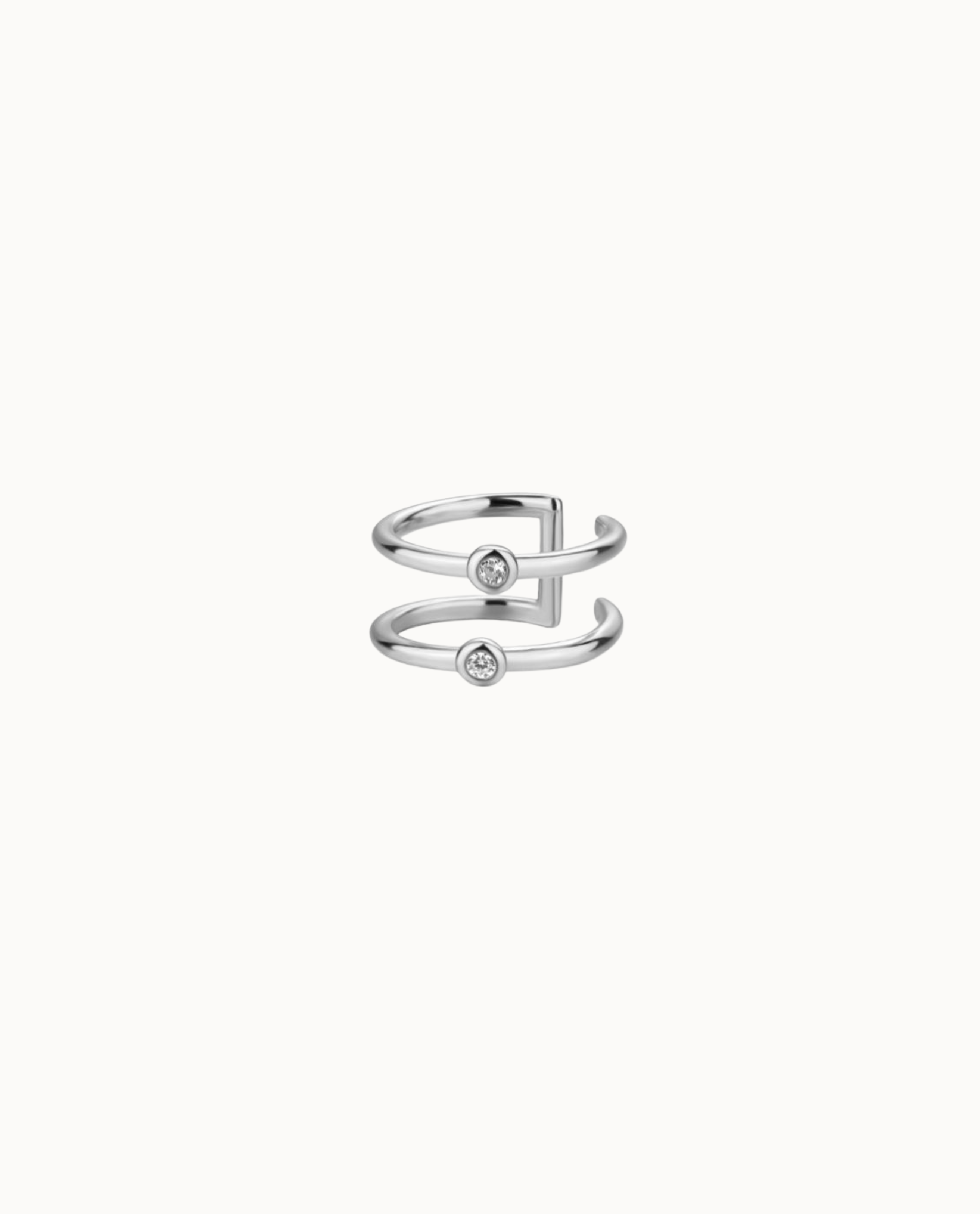Double Ear Cuff Crystal Sølv - Nava Copenhagen Øreringe  - 05715461003877