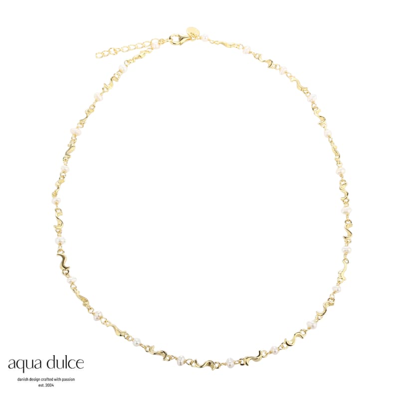 Rhumba Pearl Necklace Golden - Aqua Dulce Halskæder  - 5740013851798