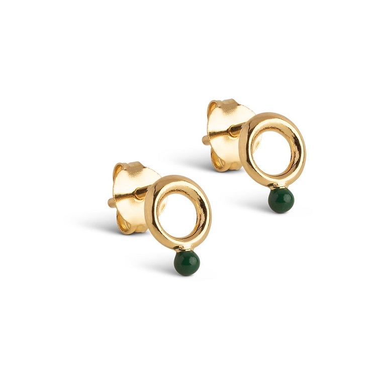 Grøn Enamel Dotta øreringe E426gpetrolgreen - Øreringe