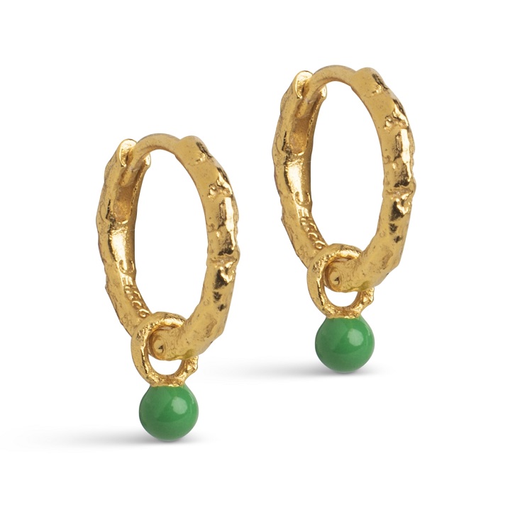 Grøn Enamel Bella Hoops E245gmgrassgreen - Øreringe