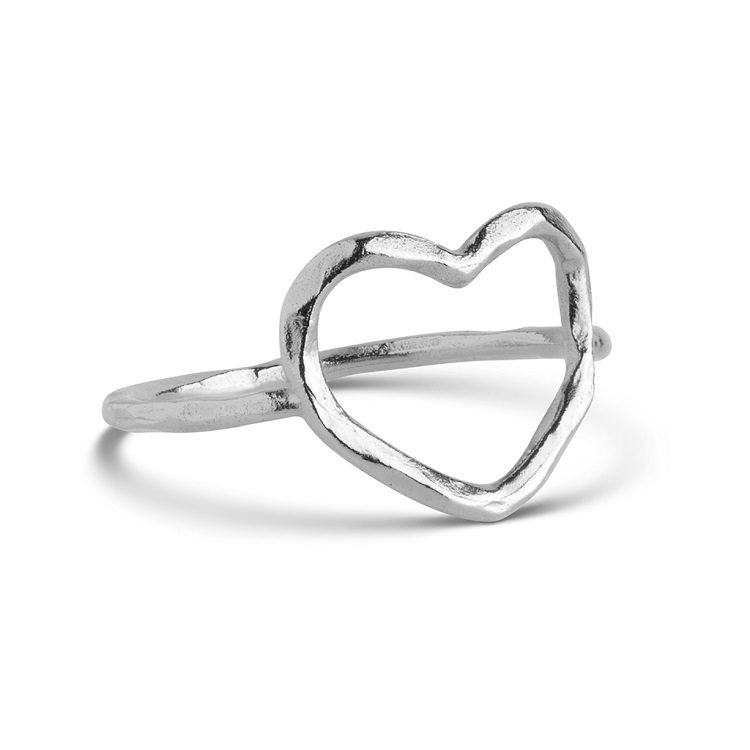 Enamel Organic Heart Ring R87sm - Fingerringe